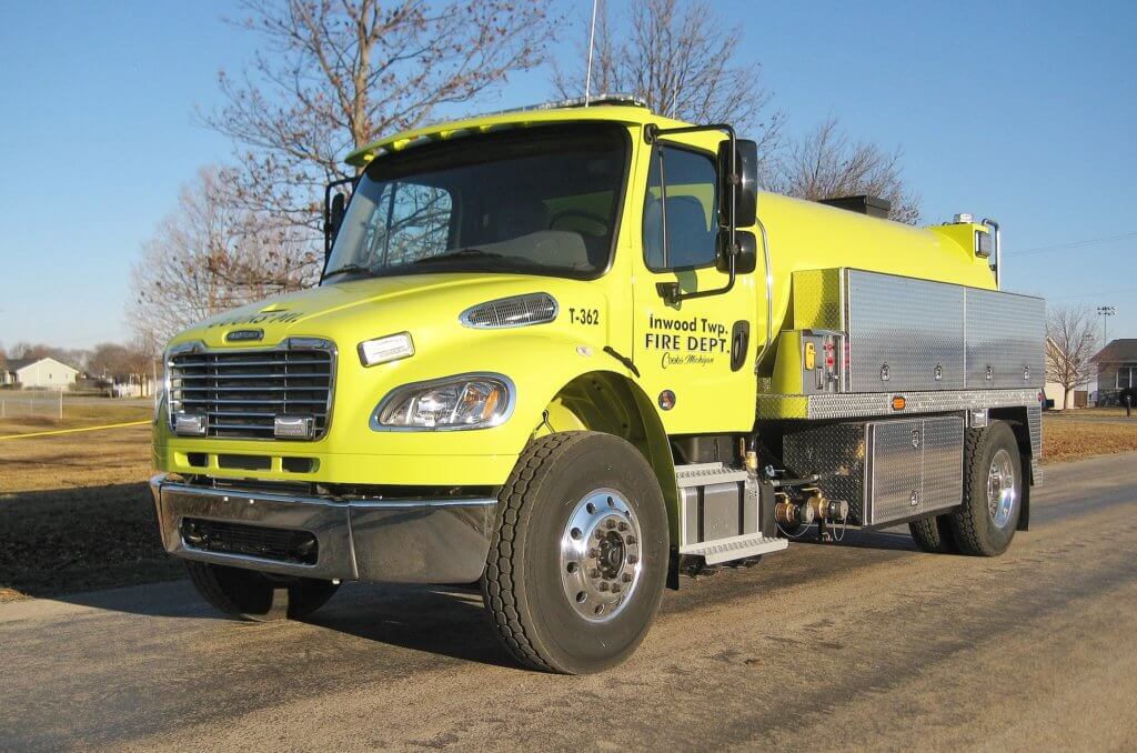 Yellow cab Commander Tanker Truck recently delivered to Inwood Township.
