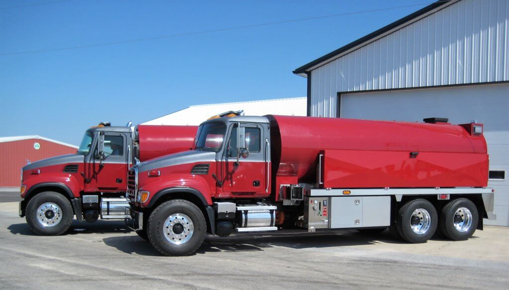 Pair of Osco Tank and Truck Sale red tank fire trucks