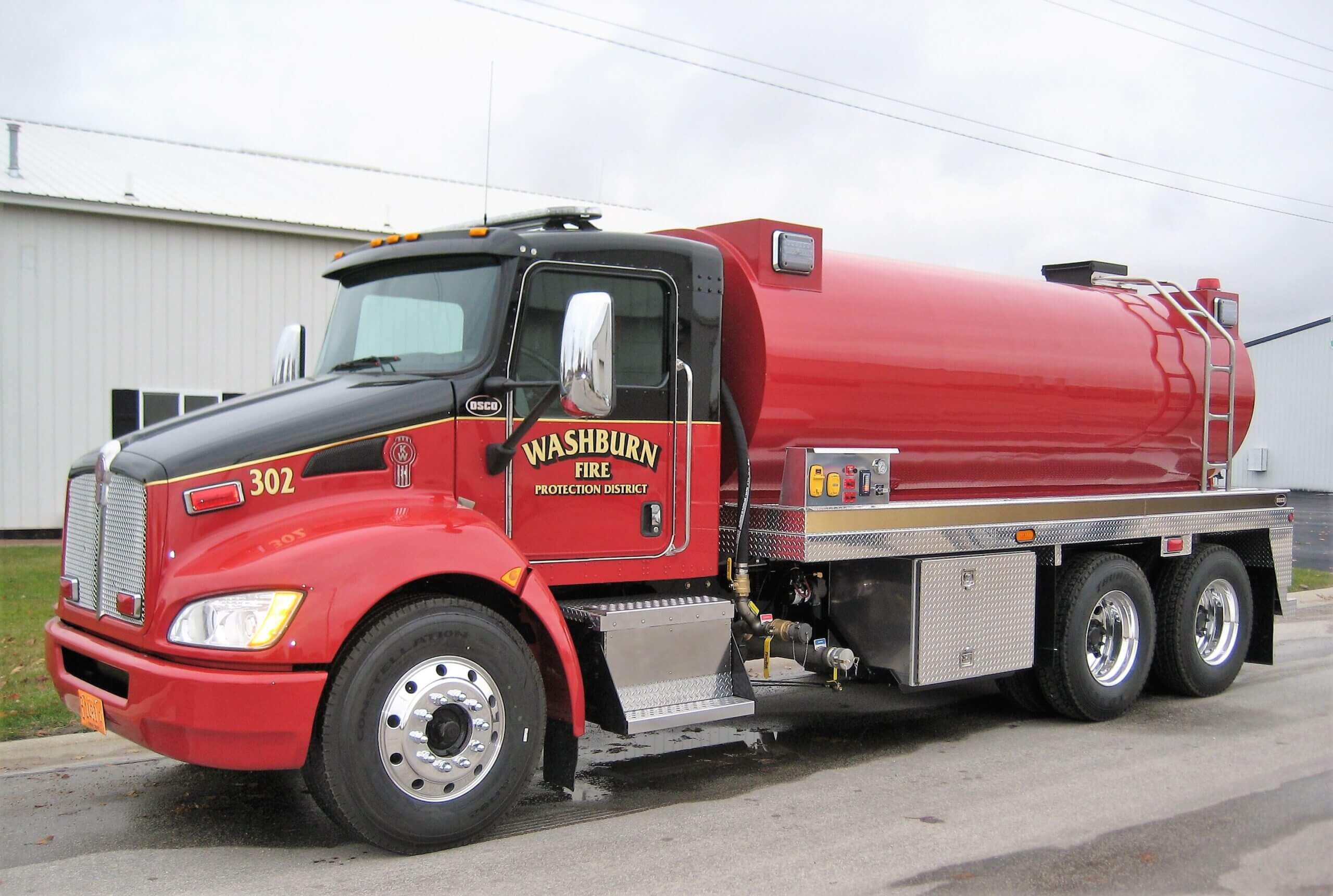Washburn Fire Protection red tanker fire truck