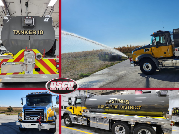 four photos of the commander that was delivered to hastings, NE